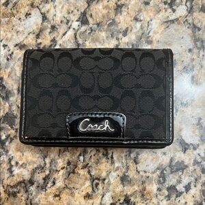 Coach Black Signature Pattern Wallet or Business Card Holder